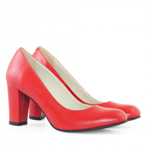Pantofi office din piele naturala rosie Georgina
