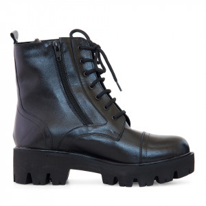 Ghete dama din piele naturala neagra