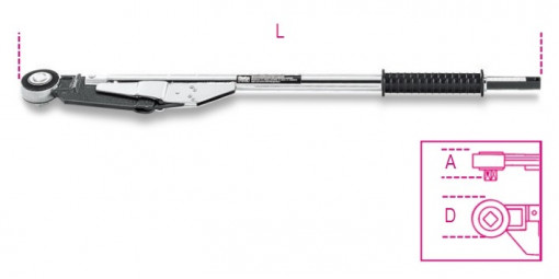 Cheie dinamometrica cu clichet reversibil, 3/4'', 300-1000Nm 677/100