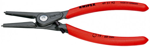 Clește pentru inele de siguranță de exterior Ø 19 – 60 mm cu protecţie la supraîntindere, lungime 180 mm, Knipex 49 31 A2