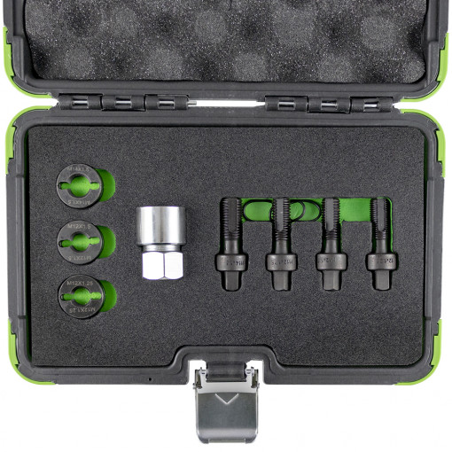 JBM 53652 Set pentru refacerea filetelor prezoanelor de roti, M12-M14