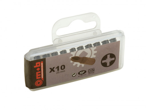 Set 10 bituri pentru locas Pozidrive 1/4” PZ3