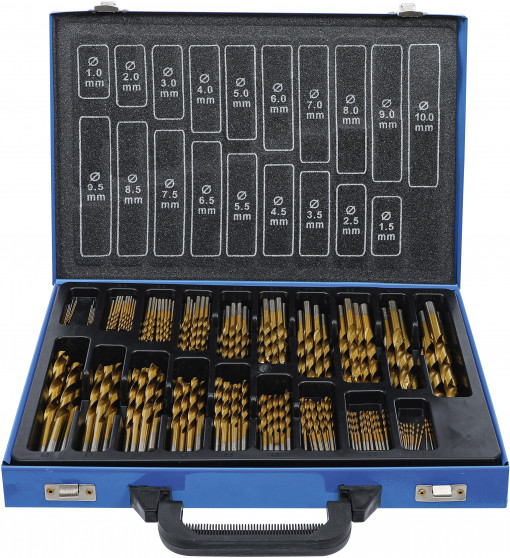 Set burghie 1-10 mm HSS acoperite cu titan, 170 piese, BGS 1994