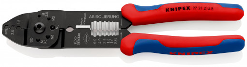Clește de sertizat 0,5 - 2,5 mm², manşoane multicomponent, lungime 230 mm, Knipex 97 21 215 B