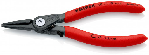 Clește pentru inele de siguranță de interior cu protecţie la supraîntindere, lungime 140 mm, Knipex 48 31 J0