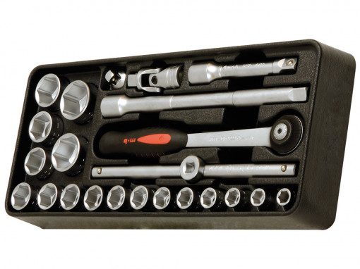 Modul PVC cu 23 capete chei tubulare-accesorii 1/2” DH 23 scule mm