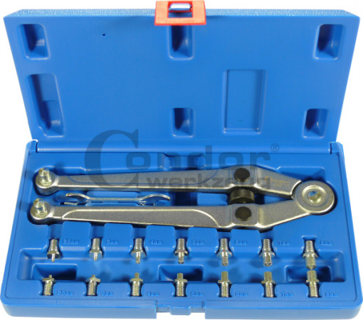 Set cheie cu doi pini ajustabila cu 8 perechi de pini, 2.5-3-4-5-6-7-8-9mm, Condor 4495