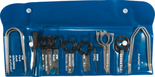Set special pentru demontat Radio-CD, 18 piese, Condor 4710