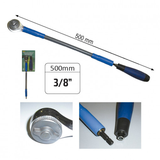 Clichet flexibil extra lung de 3/8", lungime 500mm, JBM 51801