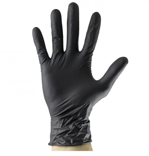 Manusi mecanic auto, nitril negru- 5mil, marimea XL, 100 buc, JBM 54153