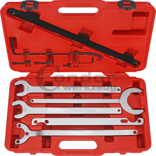Set chei speciale pentru demontat / blocat vascocuplaj si demontat pompa de apa pentru motoare Mercedes, BMW și Ford, 11 piese, Condor 5480