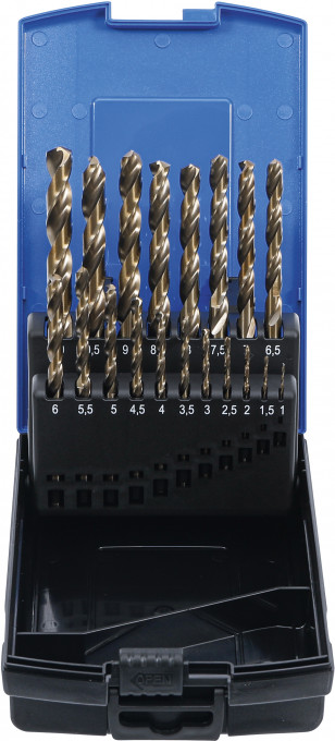 Set spirale Cobalt 1,0 - 10,0 mm HSS-G M35, 19 piese, BGS 9297
