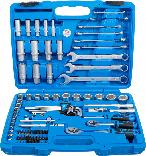 Trusa de chei tubulare si chei combinate antrenare 1/4" si 3/8", 92 piese, BGS 2289