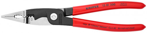 Cleşte multifunctional pentru electricieni Ø 15 mm / 50 mm², lungime 200 mm, Knipex 13 81 200