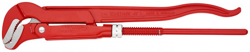 Clește pentru țevi cu fălci încovoiate vopsit electrostatic în roșu, lungime 420 mm, Knipex 83 30 015