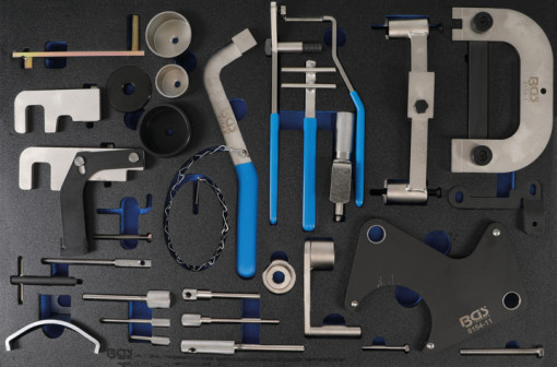 BGS 4134 Cale distributie pentru motoare Renault, Nissan, Opel, Volvo Echipare sertar 3/3 pentru dulap de scule cu 7 sertare