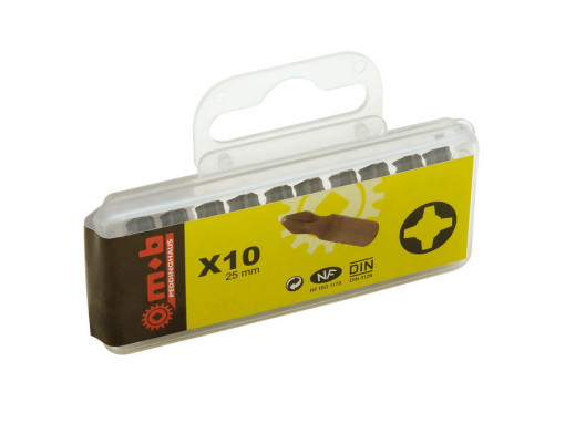 Set 10 bituri pentru locas Phillips 1/4” PH2