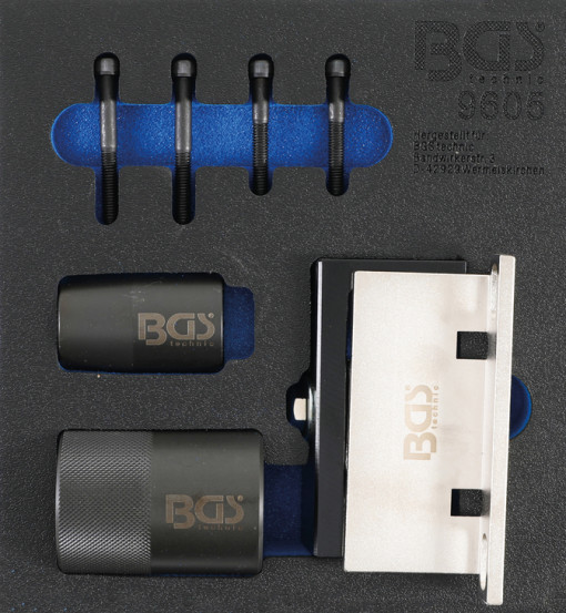 BGS 9605 Dispozitiv prindere axe cu came si set unelte pentru inel etansare arbore cotit | pentru Ford, Volvo 2.5 Turbo