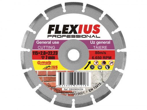 Disc diamantat pentru taiere uz general TG8 Ø A: 115 mm