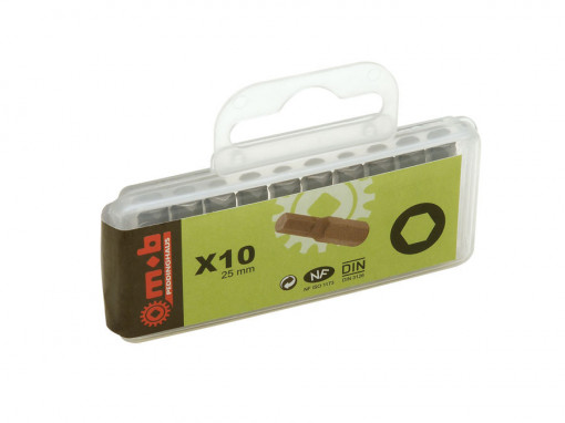 Set 10 bituri pentru locas hexagonal 1/4” 8 mm