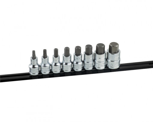 SET 8 CAPETE TUBULARE 1/2’’ CU BIT LOCAS HEXAGONAL PE SUPORT METALIC L: 183 mm