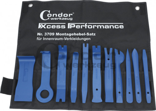 Set pentru demontat interioare, cheder, garnituiri, 11 piese, Condor 3709