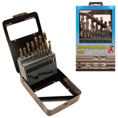 Set spirale HSS pentru metal, 1-10 mm, BGS 2010