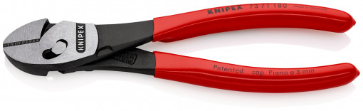 Șfic de tăiere ultraperformant, manere acoperite cu plastic, lungime 180 mm, Knipex 73 71 180 TwinForce®