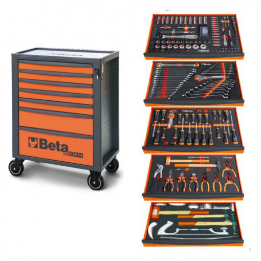 Dulap mobil cu 7 sertare si 220 scule tinichigerie RSC24S/7-220
