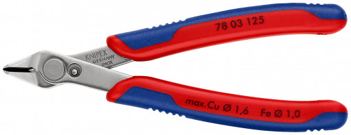 Electronic Super Knips® Sfic de precizie Ø 0,2 – 1,6 mm, manşoane multicomponent, lungime 125 mm, Knipex 78 03 125