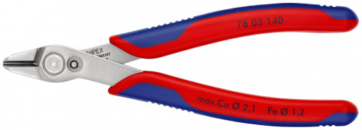 Electronic Super Knips® XL Sfic de precizie Ø 0,2 – 2,1 mm, manşoane multicomponent, lungime 140 mm, Knipex 78 03 140