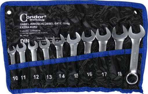 Set 10 chei combinate scurte, 10-19 mm, Condor 4410