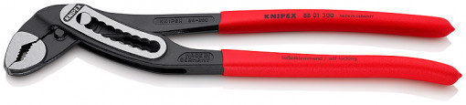 Cleste Alligator® pentru țevi și pompe de apă, manere izolate cu mansoane plastifiate, lungime 300 mm, Knipex 88 01 300