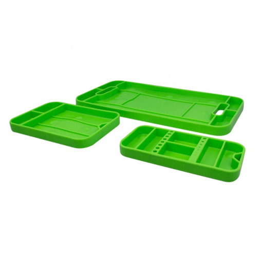 JBM 53903 Set de 3 tăvi pentru instrumente, flexibile și antiderapante