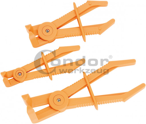 Set cleşti blocare furtun în unghi 90°, lungime 155-220 mm, 3 piese, Condor 4756