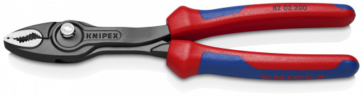 TwinGrip Clește cu prindere frontală, manşoane multicomponent, lungime 200 mm, Knipex 82 02 200