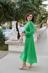 Rochie Shirring Green