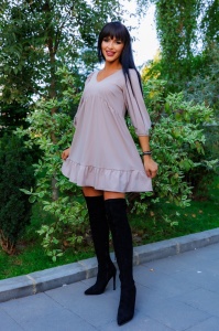 Rochie Taupe Ribbon - Img 2