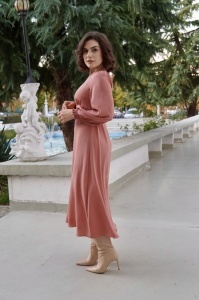 Rochie Shirring Soft Pink - Img 2