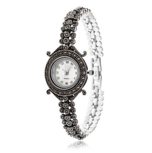 Ceas din Argint 925 cu marcasite 33.26g 18.5cm