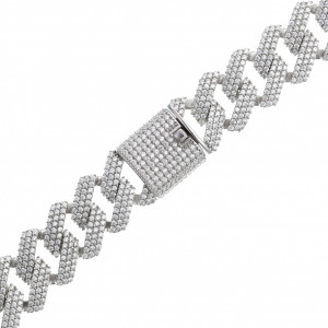 Lant Cuban cu pandantiv Trapstar din argint 925 cu cristale - Img 3