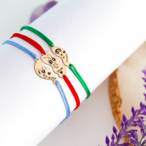 Set 3 Bratari BFF pandantiv din aur 14k personalizabil - Img 2