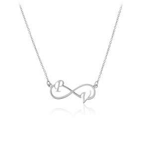 Colier Infinity din argint 925 personalizabil cu 2 initiale la alegere - Img 2