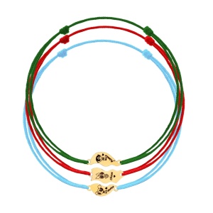 Set 3 Bratari BFF pandantiv din aur 14k personalizabil - Img 1