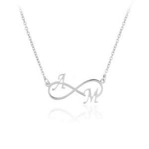 Colier Infinity din argint 925 personalizabil cu 2 initiale la alegere - Img 1