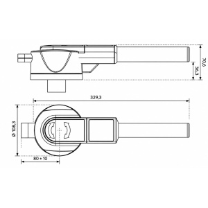 Maner / Inchizator rotativ pentru usi frigorifice batante 70 mm - Img 4
