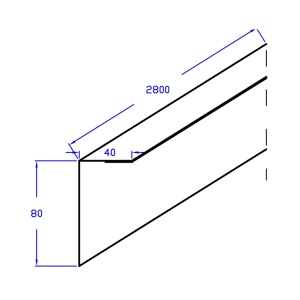 Profil metalic tip L dim: 80 x 40 mm
