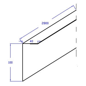 Profil metalic tip L dim: 100 x 40 mm
