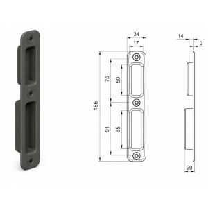 Vis-a-vis broasca pentru usi tehnice 40 mm grosime Model 101 / 102 (Copy 1)