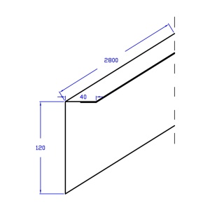 Profil metalic tip L dim: 120 x 40 mm